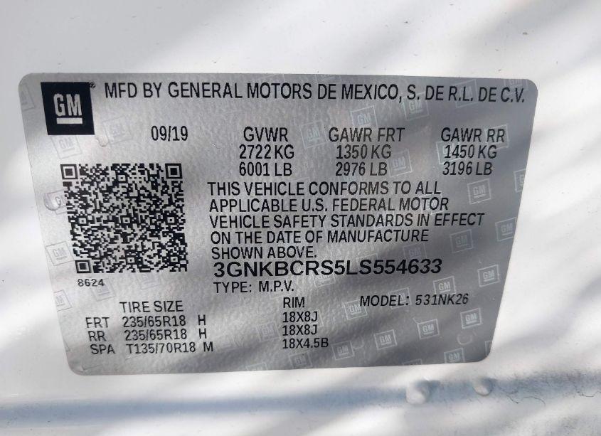 Photo 9 of 2020 Chevrolet Blazer FWD 2LT (VIN 3GNKBCRS5LS554633)