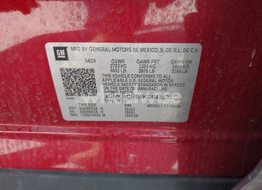 Photo 9 of 2019 Chevrolet Blazer (VIN 3GNKBCRS6KS643531)