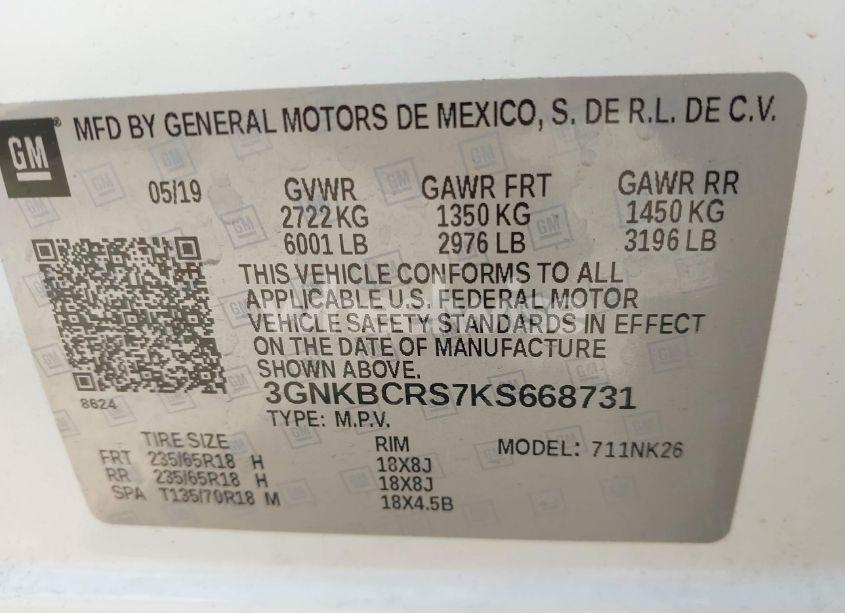 Photo 9 of 2019 Chevrolet Blazer (VIN 3GNKBCRS7KS668731)