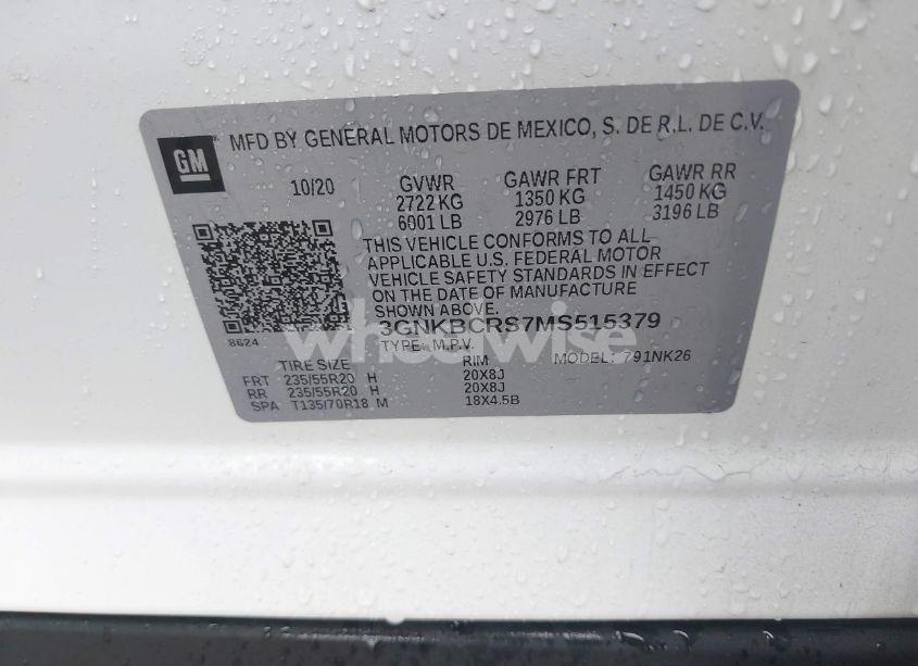 Photo 9 of 2021 Chevrolet Blazer FWD 2LT (VIN 3GNKBCRS7MS515379)