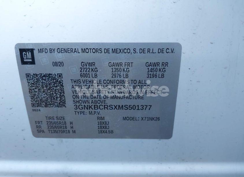 Photo 9 of 2021 Chevrolet Blazer FWD 2LT (VIN 3GNKBCRSXMS501377)