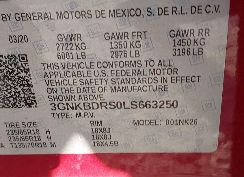 Photo 9 of 2020 Chevrolet Blazer FWD 3LT (VIN 3GNKBDRS0LS663250)