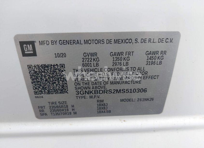 Photo 9 of 2021 Chevrolet Blazer FWD 3LT (VIN 3GNKBDRS2MS510306)