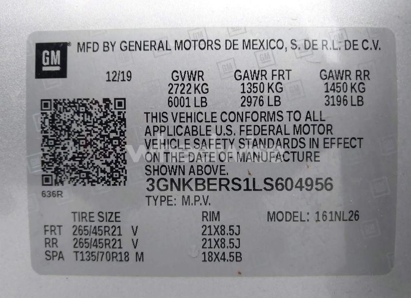 Photo 9 of 2020 Chevrolet Blazer FWD RS (VIN 3GNKBERS1LS604956)