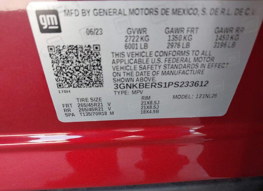 Photo 9 of 2023 Chevrolet Blazer FWD RS (VIN 3GNKBERS1PS233612)