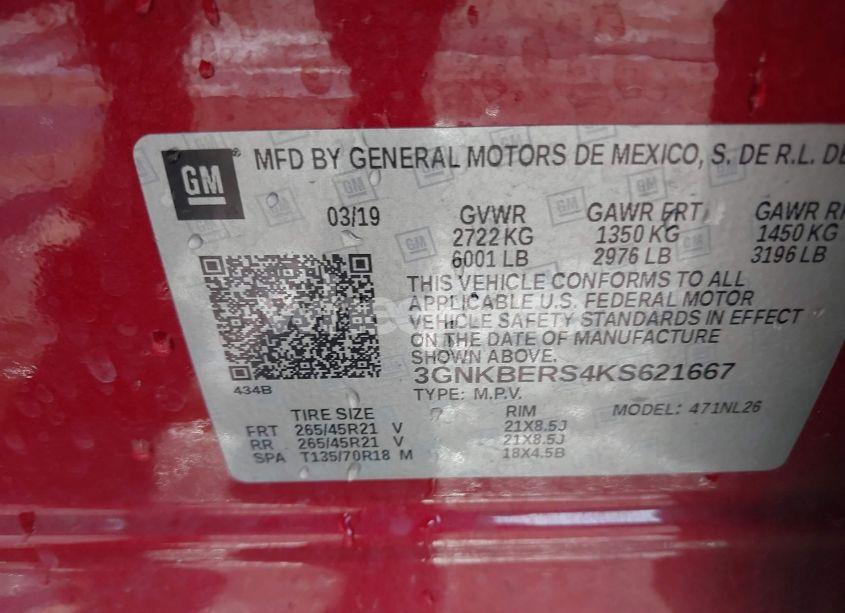 Photo 9 of 2019 Chevrolet Blazer RS (VIN 3GNKBERS4KS621667)