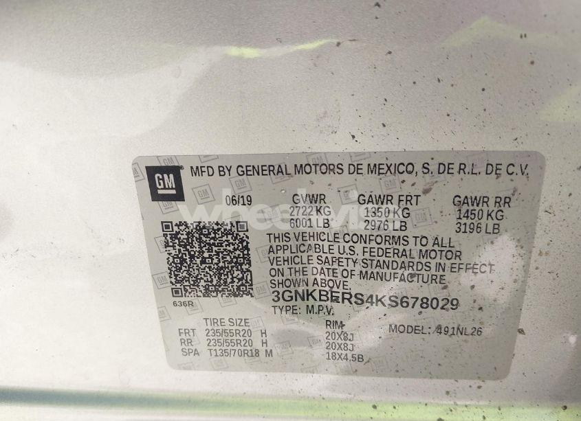 Photo 9 of 2019 Chevrolet Blazer RS (VIN 3GNKBERS4KS678029)