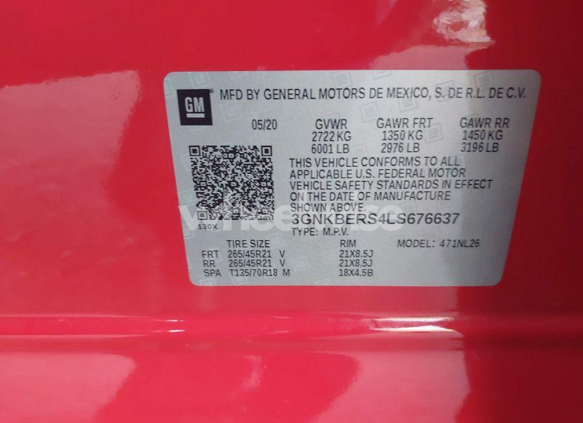 Photo 9 of 2020 Chevrolet Blazer FWD RS (VIN 3GNKBERS4LS676637)