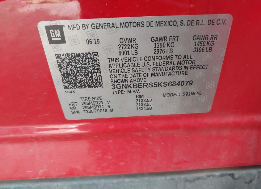 Photo 9 of 2019 Chevrolet Blazer RS (VIN 3GNKBERS5KS684079)