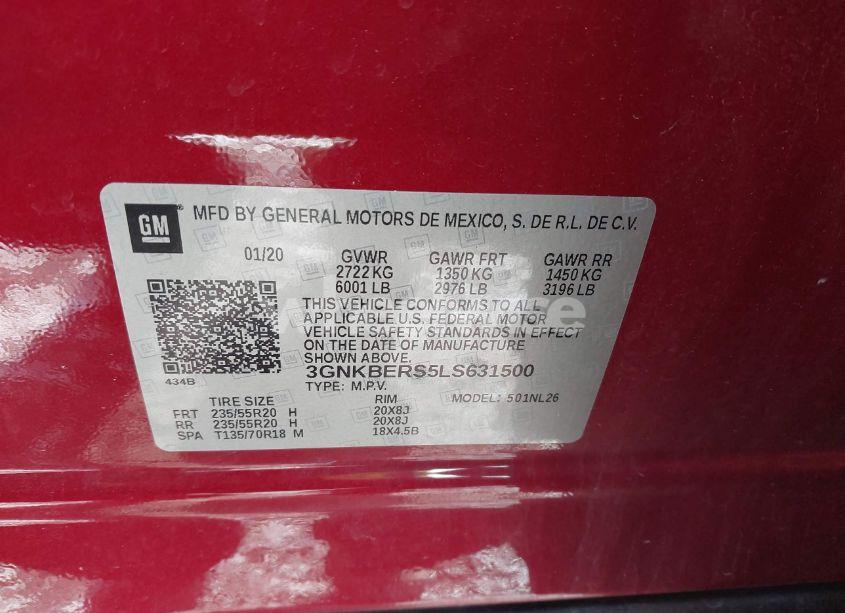 Photo 9 of 2020 Chevrolet Blazer FWD RS (VIN 3GNKBERS5LS631500)