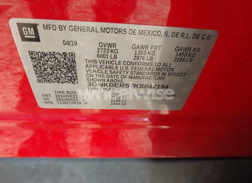 Photo 9 of 2019 Chevrolet Blazer RS (VIN 3GNKBERS7KS647194)