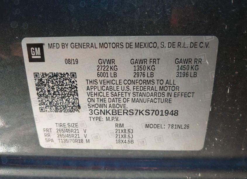 Photo 9 of 2019 Chevrolet Blazer RS (VIN 3GNKBERS7KS701948)