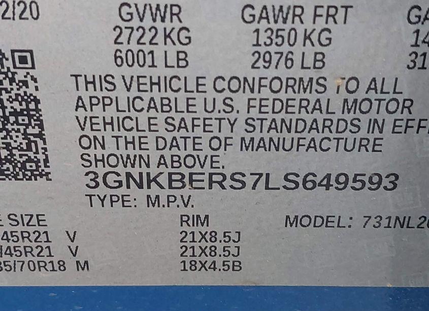 Photo 9 of 2020 Chevrolet Blazer FWD RS (VIN 3GNKBERS7LS649593)