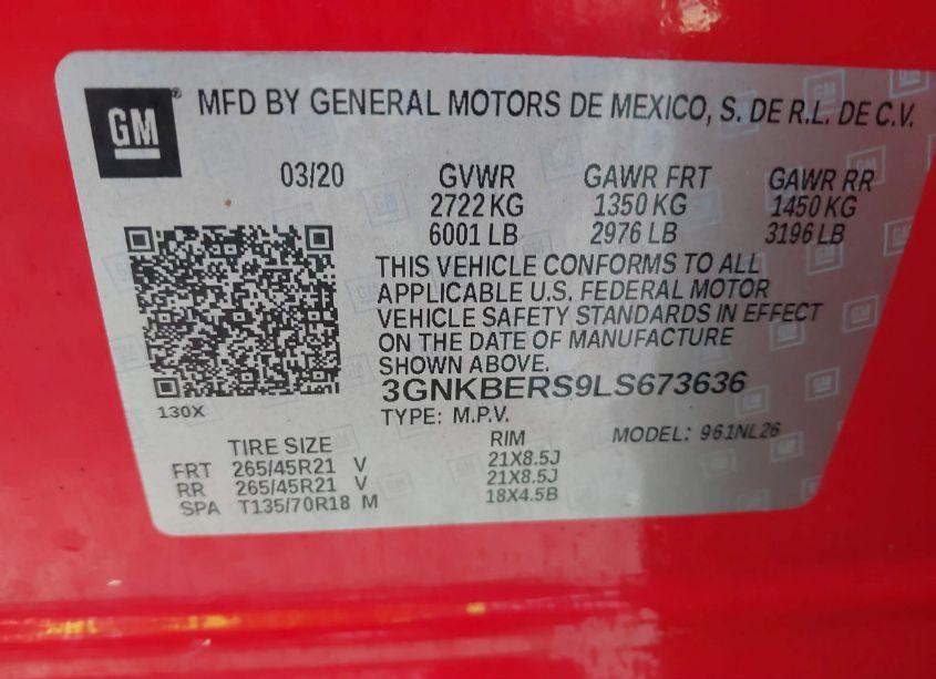 Photo 9 of 2020 Chevrolet Blazer FWD RS (VIN 3GNKBERS9LS673636)