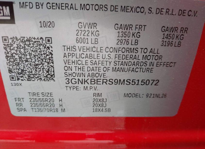 Photo 9 of 2021 Chevrolet Blazer FWD RS (VIN 3GNKBERS9MS515072)