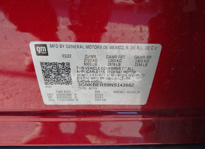 Photo 9 of 2022 Chevrolet Blazer FWD RS (VIN 3GNKBERS9NS143962)