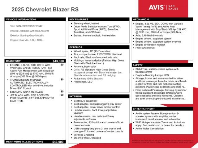 Photo 11 of 2025 CHEVROLET BLAZER RS (VIN 3GNKBERSXSS223542)