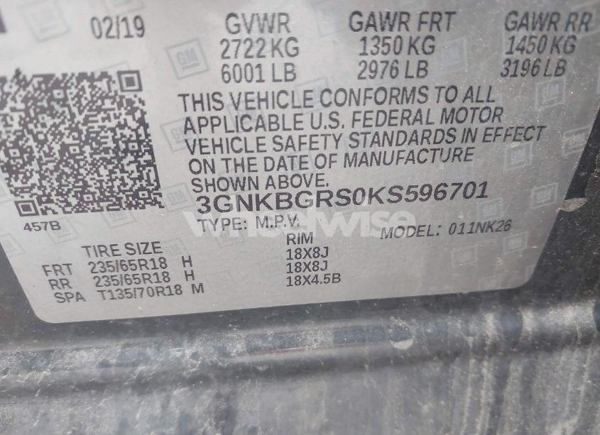 Photo 9 of 2019 Chevrolet Blazer (VIN 3GNKBGRS0KS596701)