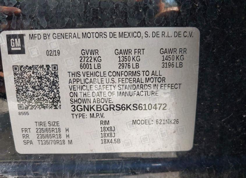 Photo 9 of 2019 Chevrolet Blazer (VIN 3GNKBGRS6KS610472)