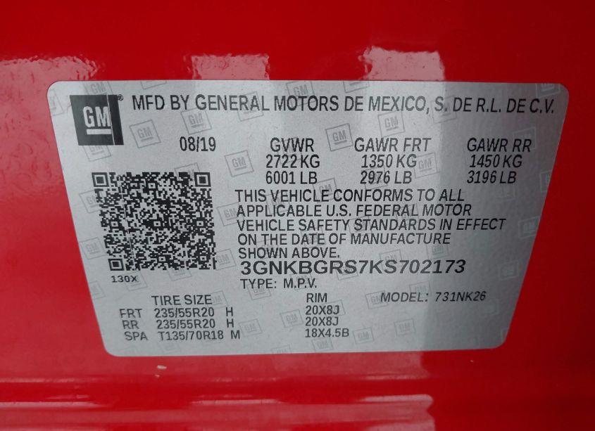 Photo 9 of 2019 Chevrolet Blazer (VIN 3GNKBGRS7KS702173)