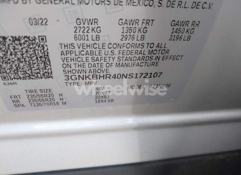 Photo 9 of 2022 Chevrolet Blazer AWD 2LT (VIN 3GNKBHR40NS172107)