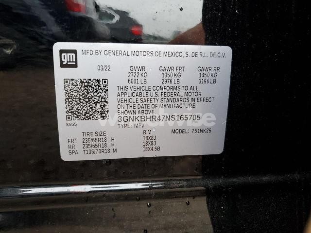 Photo 8 of 2022 CHEVROLET BLAZER 2LT (VIN 3GNKBHR47NS165705)