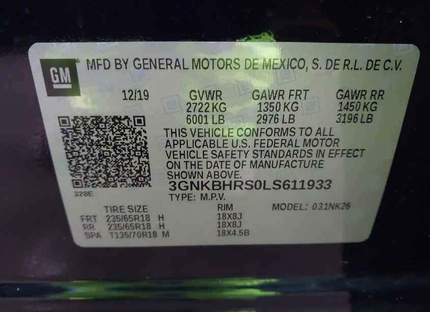 Photo 9 of 2020 Chevrolet Blazer AWD 2LT (VIN 3GNKBHRS0LS611933)