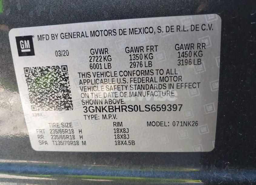 Photo 9 of 2020 Chevrolet Blazer AWD 2LT (VIN 3GNKBHRS0LS659397)