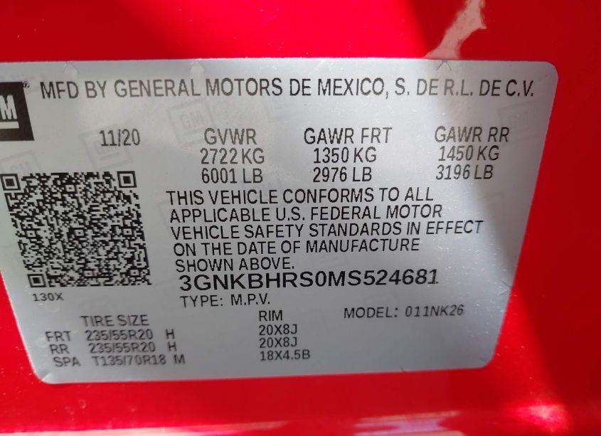 Photo 9 of 2021 Chevrolet Blazer AWD 2LT (VIN 3GNKBHRS0MS524681)