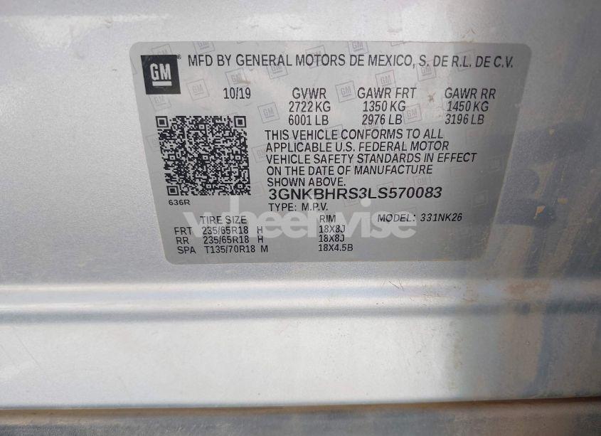 Photo 9 of 2020 Chevrolet Blazer AWD 2LT (VIN 3GNKBHRS3LS570083)