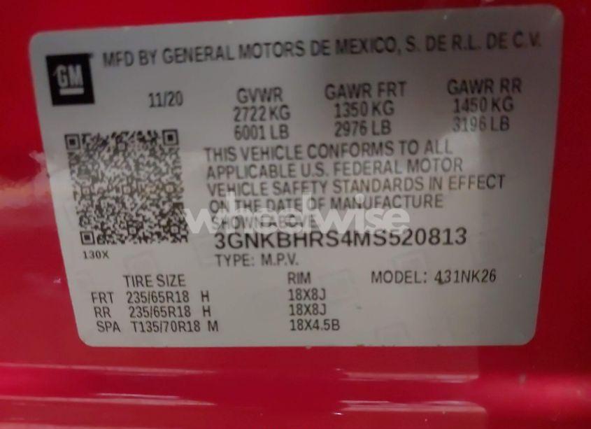 Photo 9 of 2021 Chevrolet Blazer AWD 2LT (VIN 3GNKBHRS4MS520813)