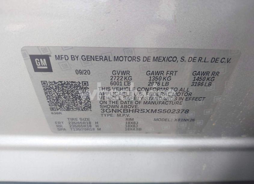 Photo 9 of 2021 Chevrolet Blazer AWD 2LT (VIN 3GNKBHRSXMS502378)