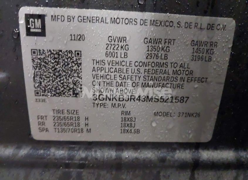 Photo 9 of 2021 Chevrolet Blazer AWD 3LT (VIN 3GNKBJR43MS521587)