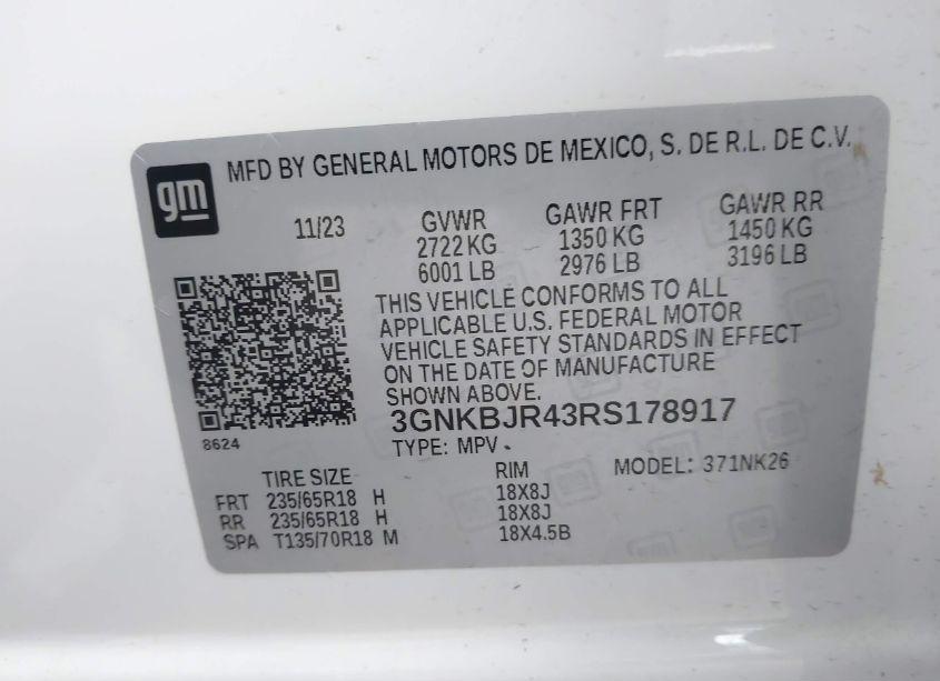 Photo 9 of 2024 Chevrolet Blazer AWD 3LT (VIN 3GNKBJR43RS178917)