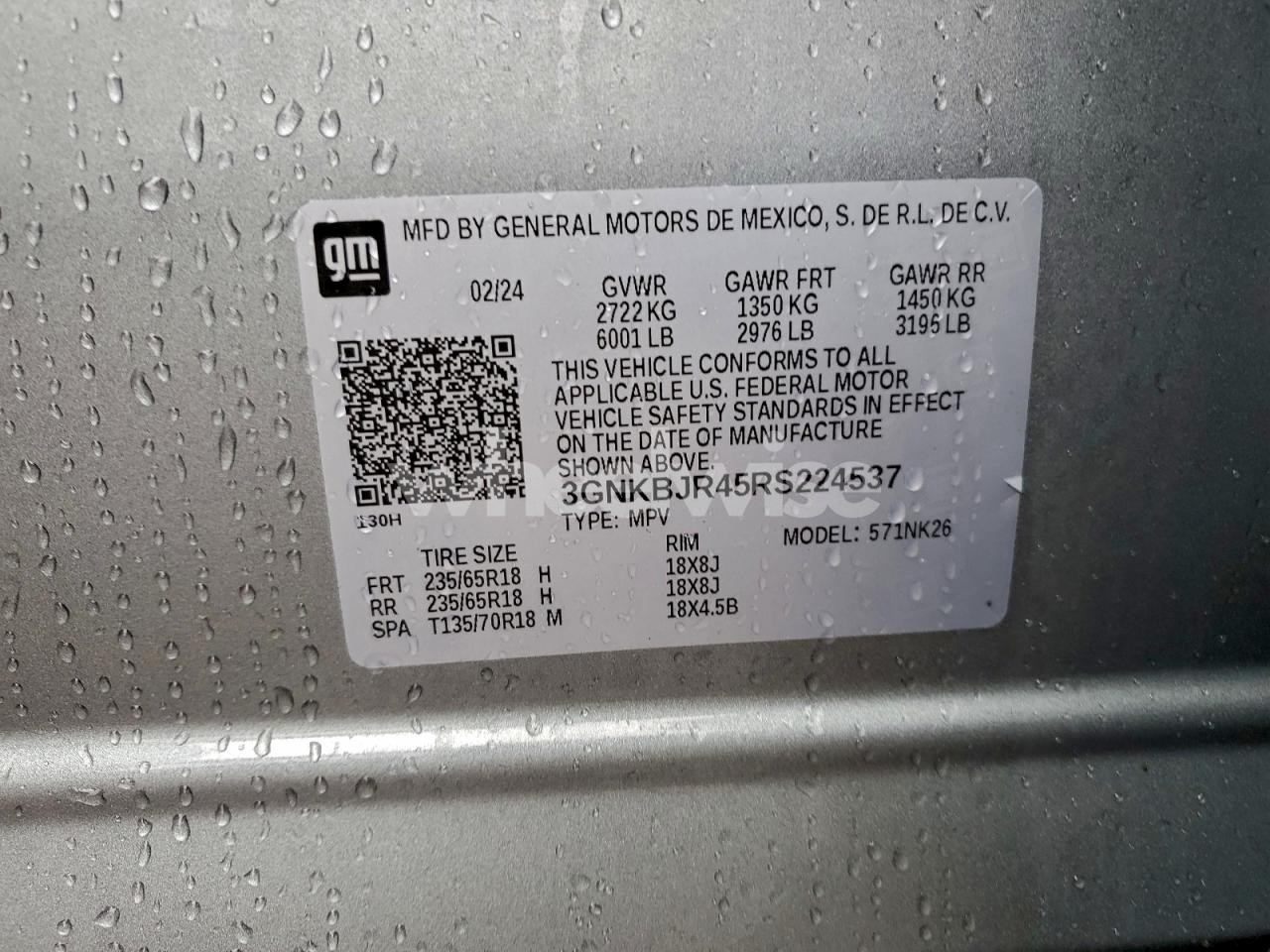 Photo 13 of 2024 CHEVROLET BLAZER 3LT (VIN 3GNKBJR45RS224537)