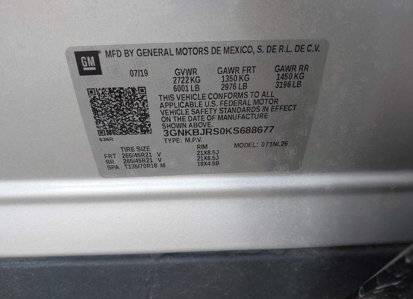 Photo 9 of 2019 Chevrolet Blazer RS (VIN 3GNKBJRS0KS688677)