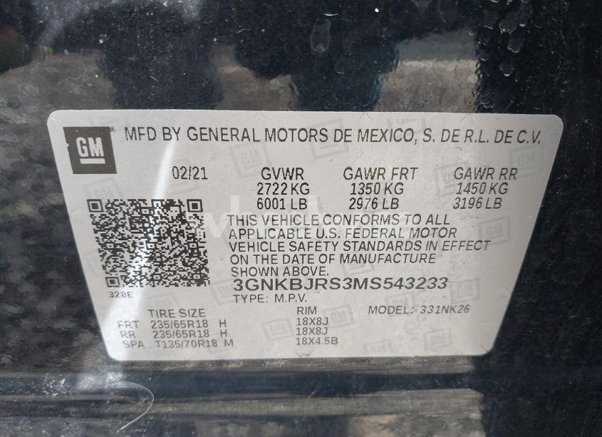 Photo 9 of 2021 Chevrolet Blazer AWD 3LT (VIN 3GNKBJRS3MS543233)