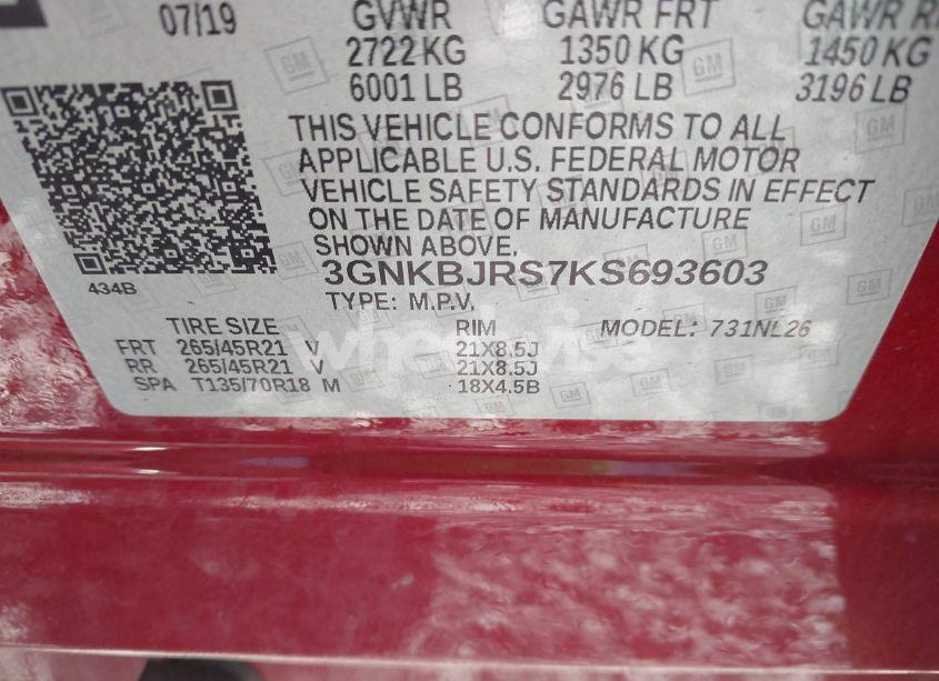 Photo 9 of 2019 Chevrolet Blazer RS (VIN 3GNKBJRS7KS693603)