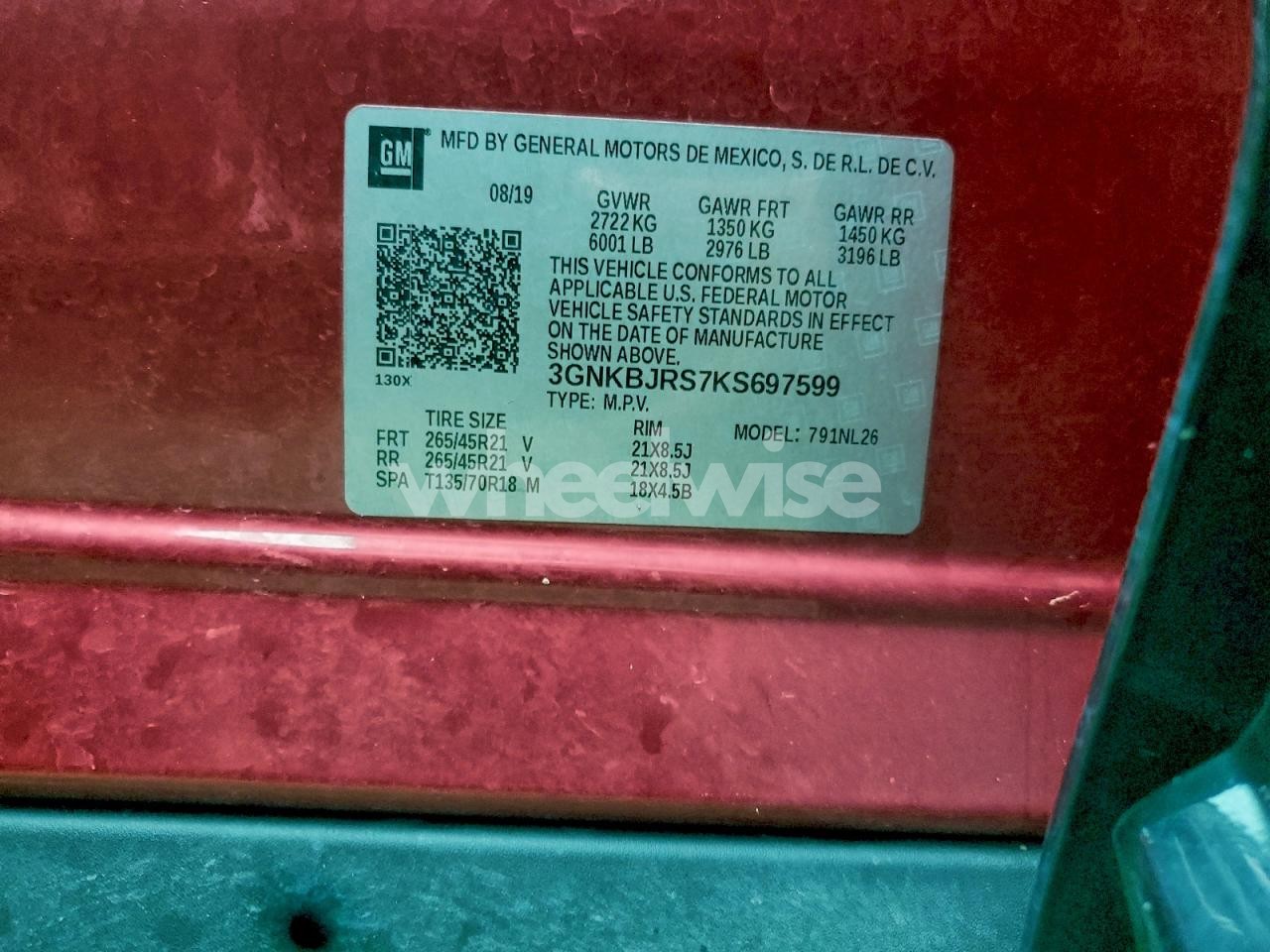 Photo 13 of 2019 CHEVROLET BLAZER RS (VIN 3GNKBJRS7KS697599)