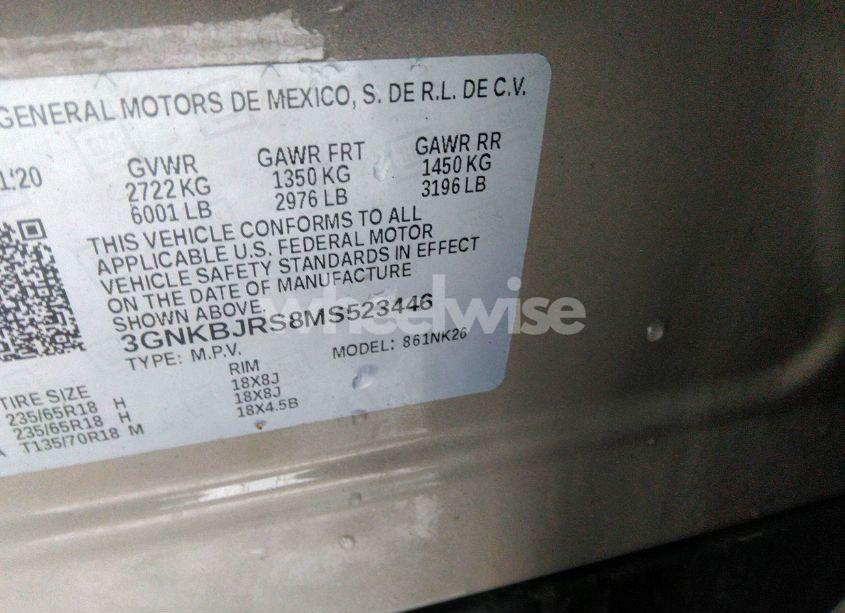 Photo 9 of 2021 Chevrolet Blazer AWD 3LT (VIN 3GNKBJRS8MS523446)