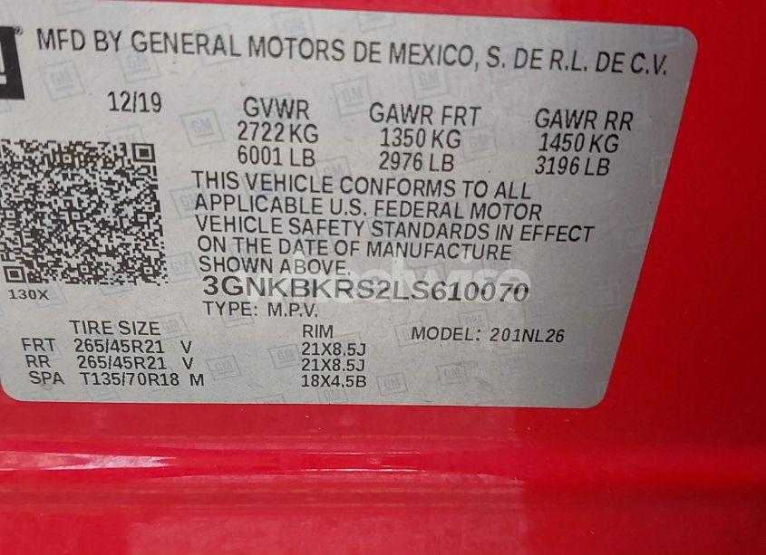 Photo 9 of 2020 Chevrolet Blazer RS (VIN 3GNKBKRS2LS610070)