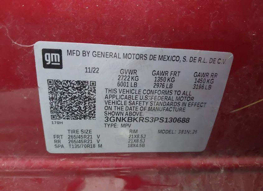 Photo 9 of 2023 Chevrolet Blazer AWD RS (VIN 3GNKBKRS3PS130688)