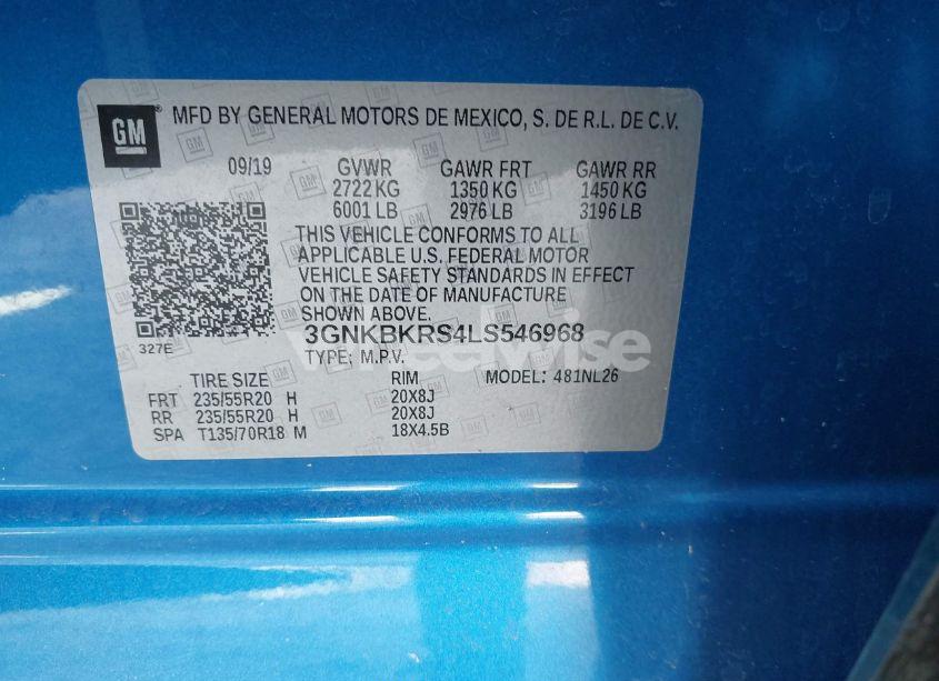 Photo 9 of 2020 Chevrolet Blazer AWD RS (VIN 3GNKBKRS4LS546968)