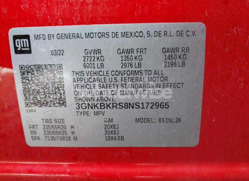 Photo 9 of 2022 Chevrolet Blazer AWD RS (VIN 3GNKBKRS8NS172965)