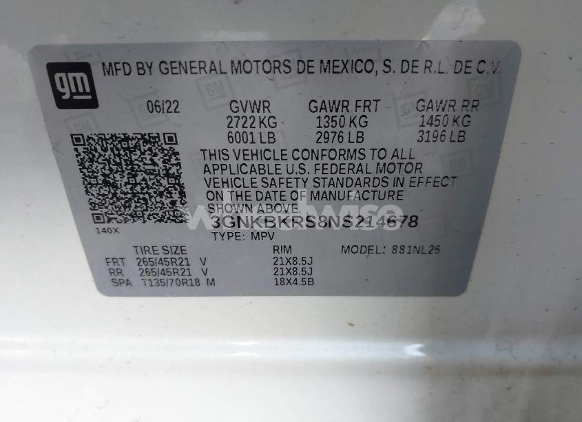 Photo 9 of 2022 Chevrolet Blazer AWD RS (VIN 3GNKBKRS8NS214678)