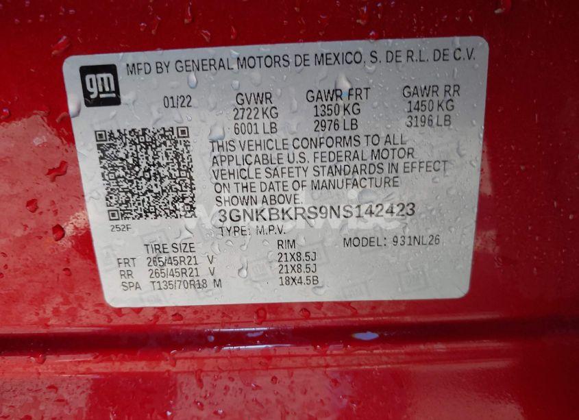 Photo 9 of 2022 Chevrolet Blazer AWD RS (VIN 3GNKBKRS9NS142423)