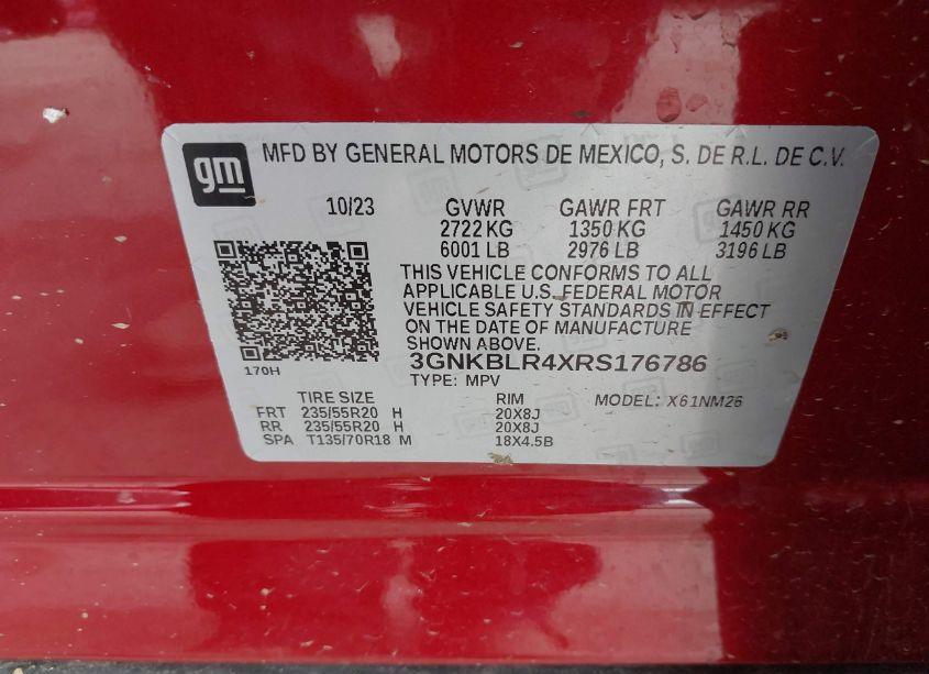 Photo 9 of 2024 Chevrolet Blazer AWD PREMIER (VIN 3GNKBLR4XRS176786)