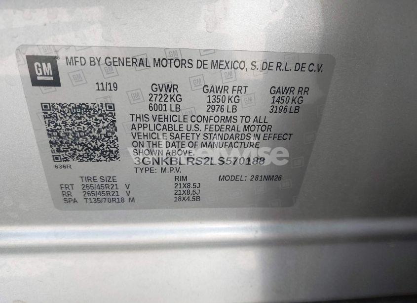 Photo 9 of 2020 Chevrolet Blazer AWD PREMIER (VIN 3GNKBLRS2LS570188)