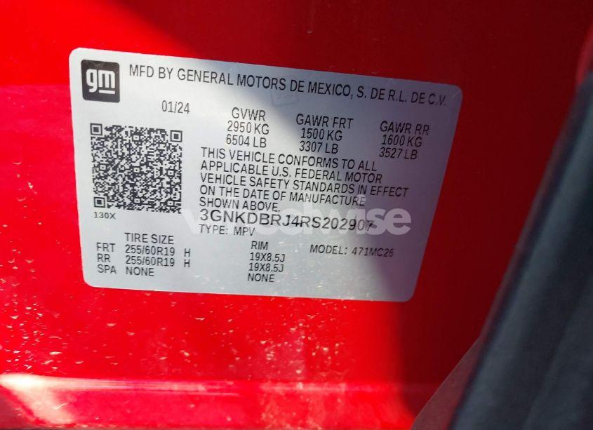 Photo 9 of 2024 Chevrolet Blazer EV EAWD 2LT (VIN 3GNKDBRJ4RS202907)