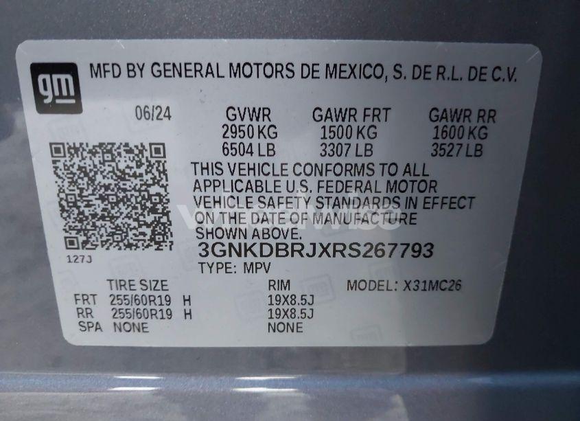 Photo 9 of 2024 Chevrolet Blazer EV EAWD 2LT (VIN 3GNKDBRJXRS267793)